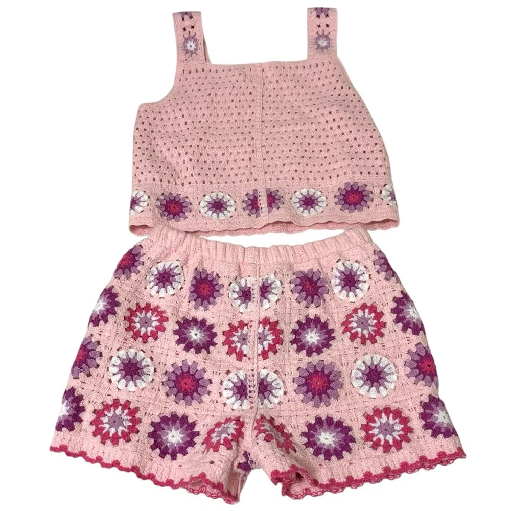 Btween girl’s crochet short set size 7 - Picture 7 of 9